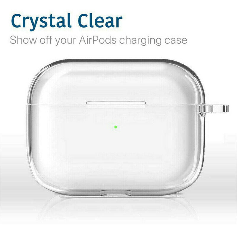 Clear TPU Soft Shockproof Transparent Case Cover Holder For Apple AirPods Pro