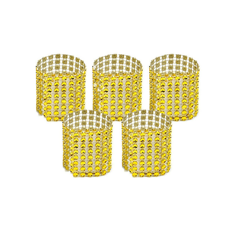 50PCS Diamond Napkin Rings Chairs Buckles Holder Rhinestone Wedding Table Decor