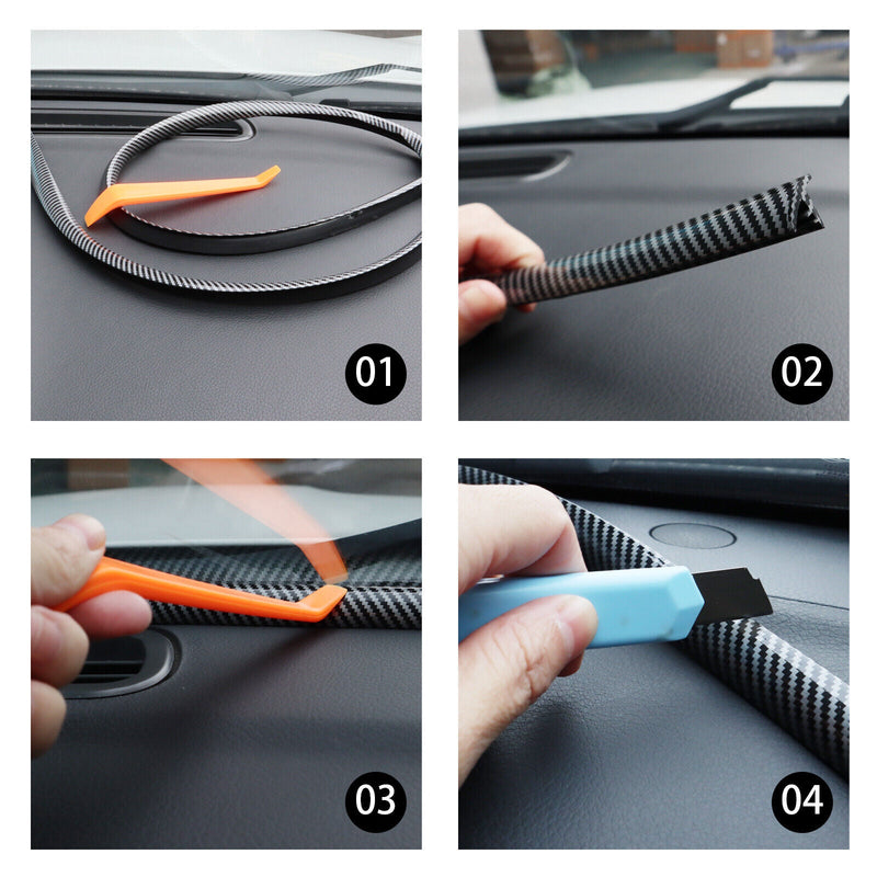 Car Push Seal Strip 1.6m Rubber Engine Noise Insulation Dashboard Windshield Gap