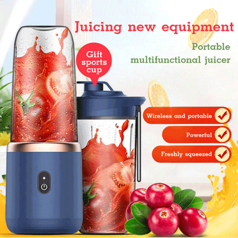 Portable Electric Fruit Juicer Smoothie Blender Rechargeable USB Travel Bottle