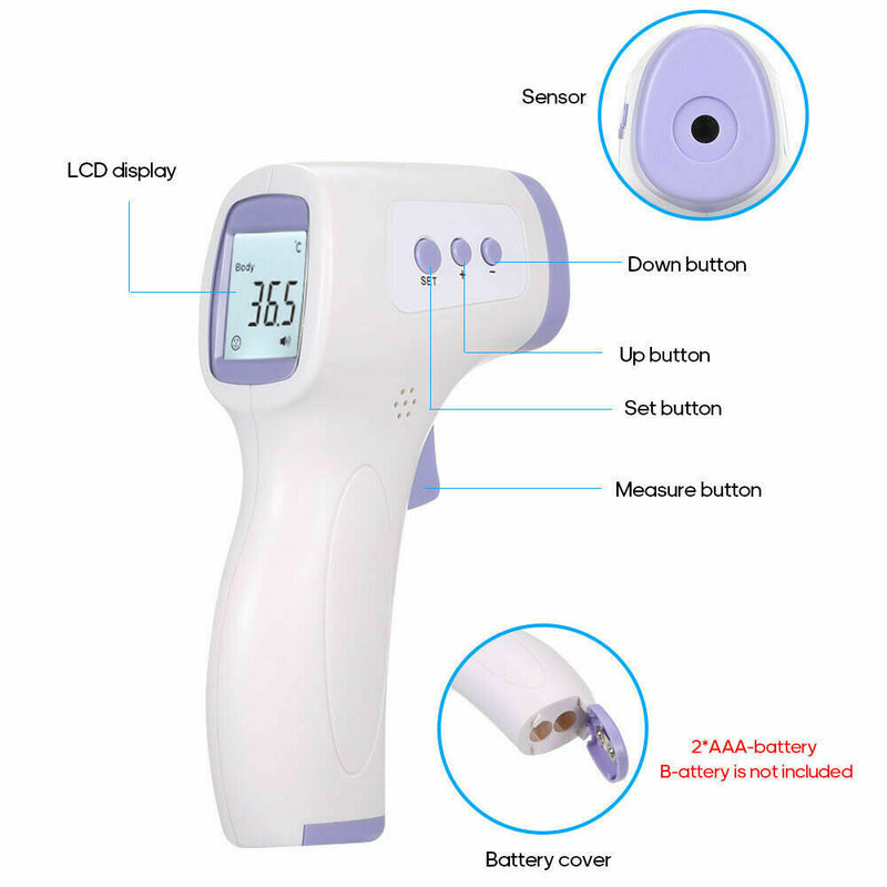 Thermometer Forehead Non-contact Infrared Temperature Digital Body Baby Adult