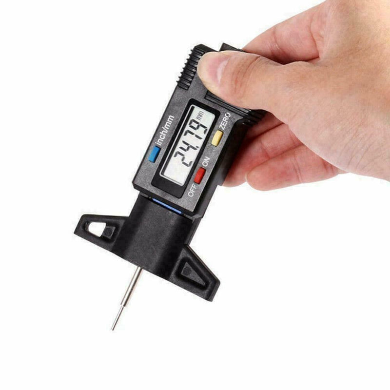 Car Digital Tyre Tread Depth Measure Gauge Brake Pad Tester Caliper LCD Display