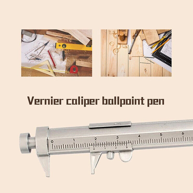 Ball Point Pen 100mm Caliper Gauge Plastic Vernier Measuring Tool