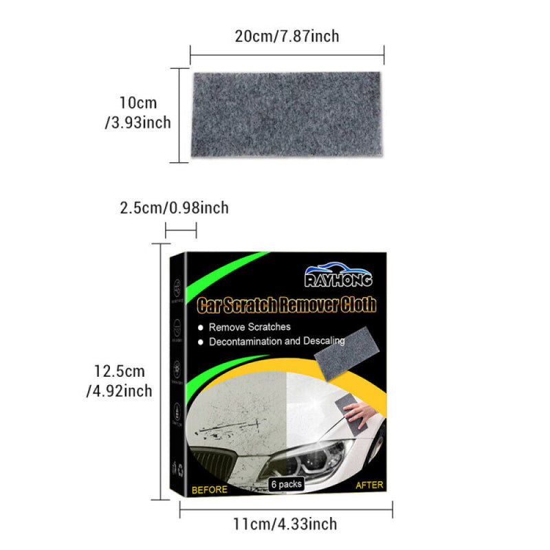 6Pack Nano Sparkle Cloth Car Scratch Repair Cloth Nano Magic Cloth For Car