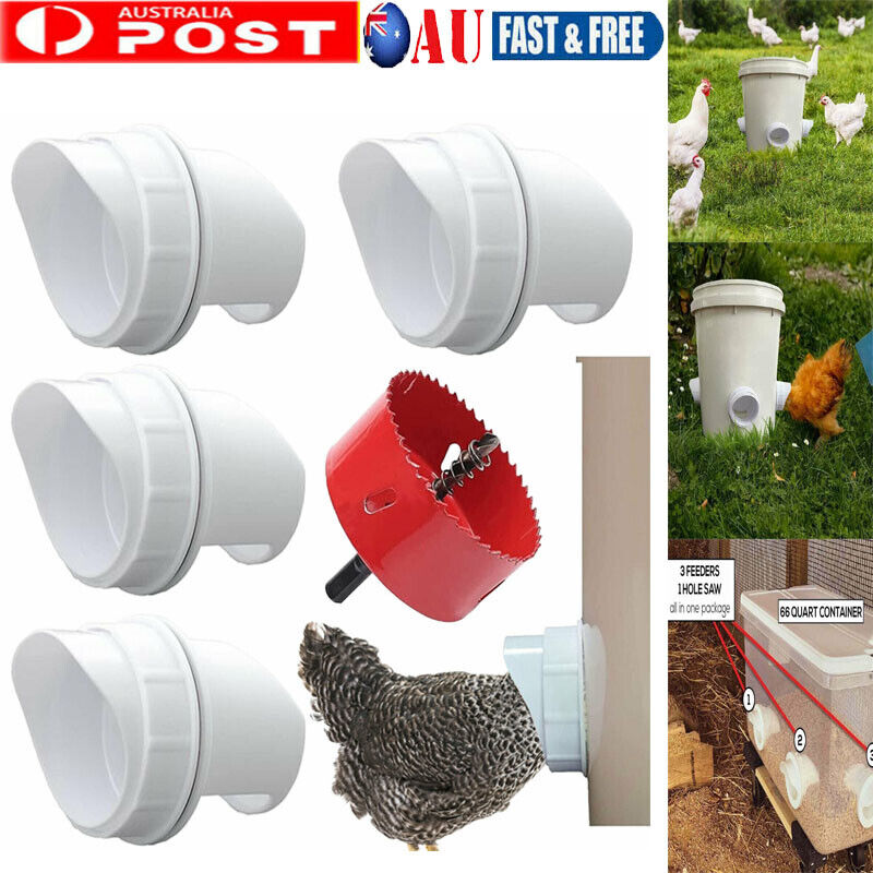 Chicken Feeder Poultry Pro Feeder DIY Port PVC Gravity Fed Chicken Feeder