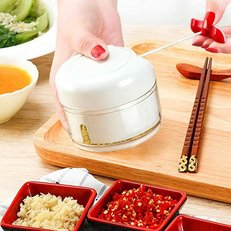 Manual Garlic Food Pull Chopper Vegetable Nuts Cutter Grinder Blender Crusher