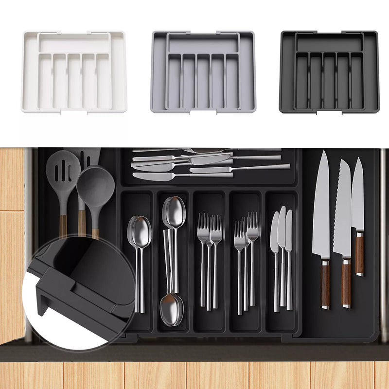 Cutlery Drawer Organiser Expandable Utensil Tray for Kitchen Adjustable Silverwa