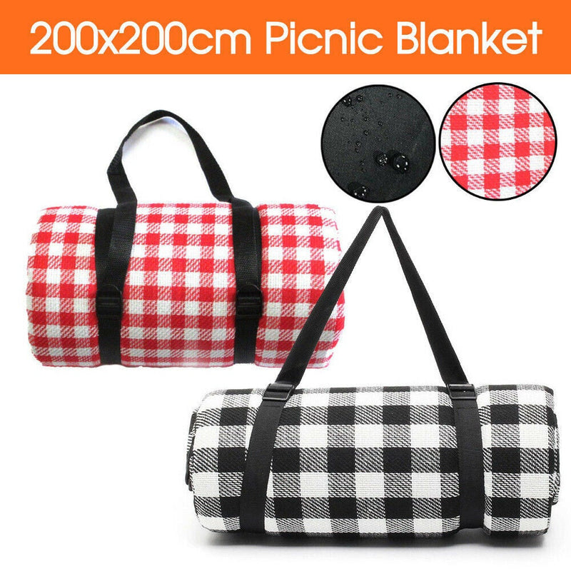 Free shipping-200X200cm Extra Large Premium Cashmere Waterproof Picnic Blanket