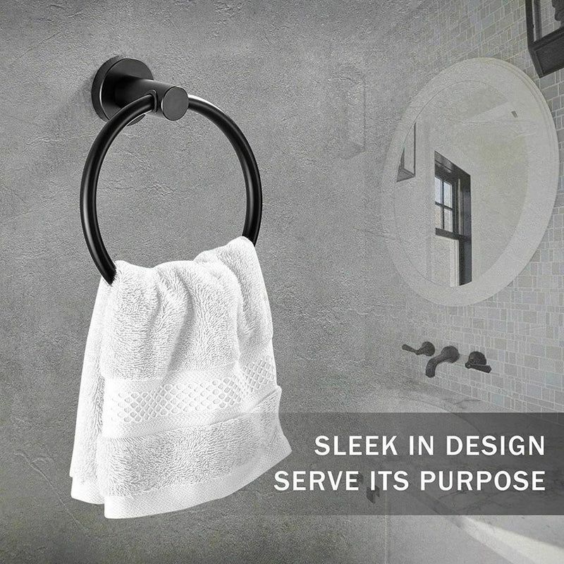 Free shipping- Round Hand Towel Ring Single Rack Rail Holder Hanger Wall Mount Bathroom