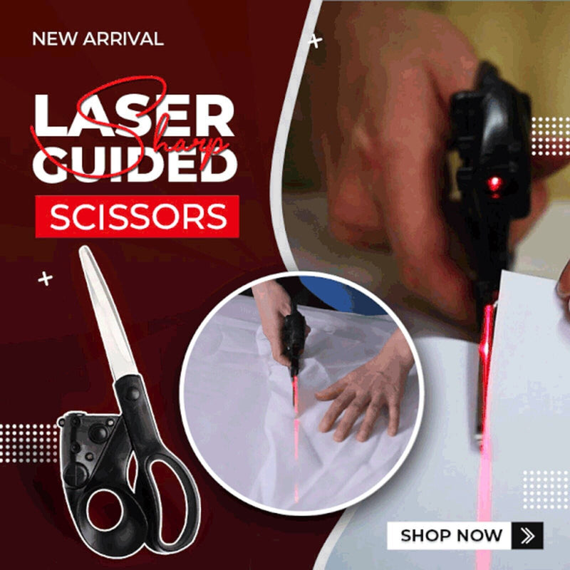 Laser Guided Sewing Scissors Positioning Straight Fast Cut Clothes