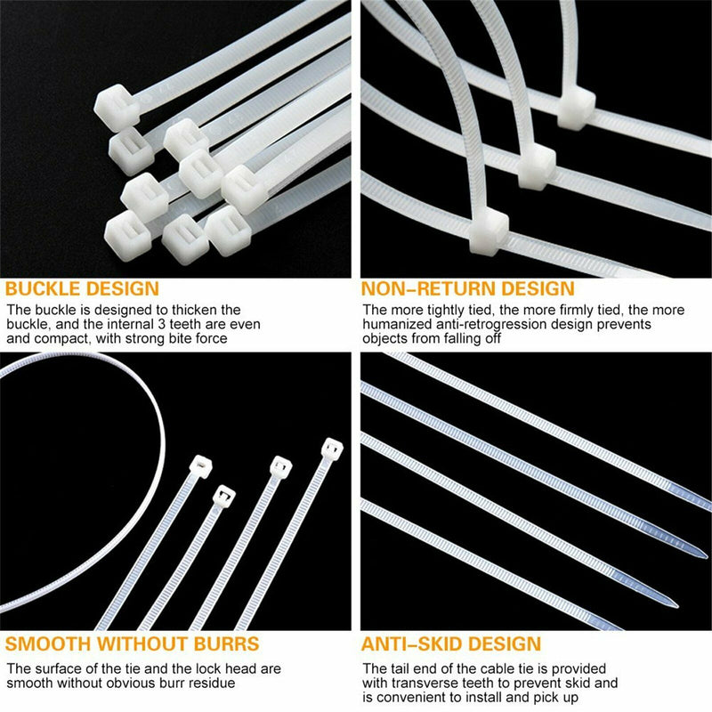 Cable Ties Zip Ties Nylon UV Stabilized 100x Bulk Cable Tie