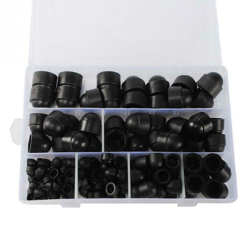 145 Pcs Dome Hex Bolt Nut Head Caps Cover against Tampering M4-M12 Plastic