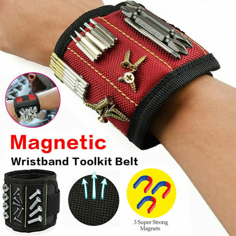 Magnetic Wristband Hand Wraps Tool Bag Adjustable Electrician Screws Nails Drill