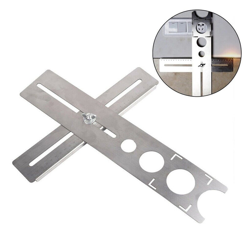 Durable Multi-Functional Ceramic Tile Hole Locator Ruler Stainless Steel Adjustable Tool