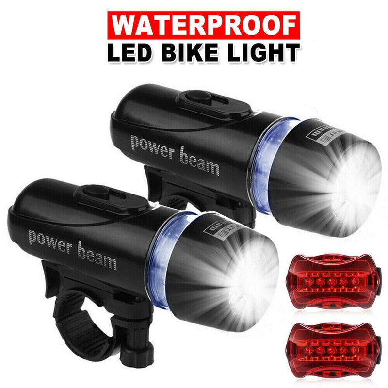 Free shipping-2PCS Head & Tail 5 LED White Beam Safety Alarm Bike Light