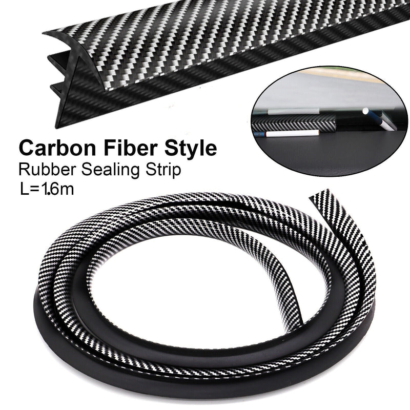 Car Push Seal Strip 1.6m Rubber Engine Noise Insulation Dashboard Windshield Gap