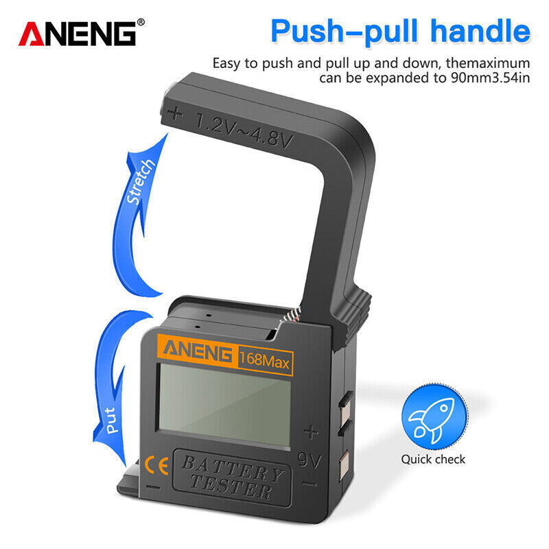 Digital Battery Tester Universal Volt Checker For AA AAA C D 9V 1.5V&Button Cell