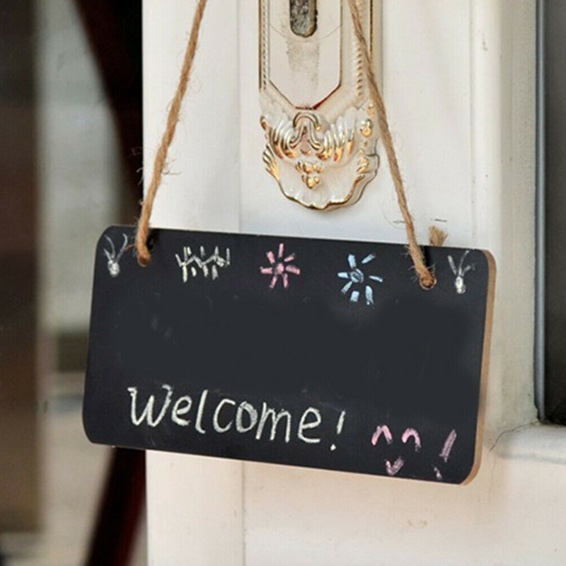 Mini Blackboard Message Boards Small Hanging Rope ChalkBoard Cafe 18 x 8cm