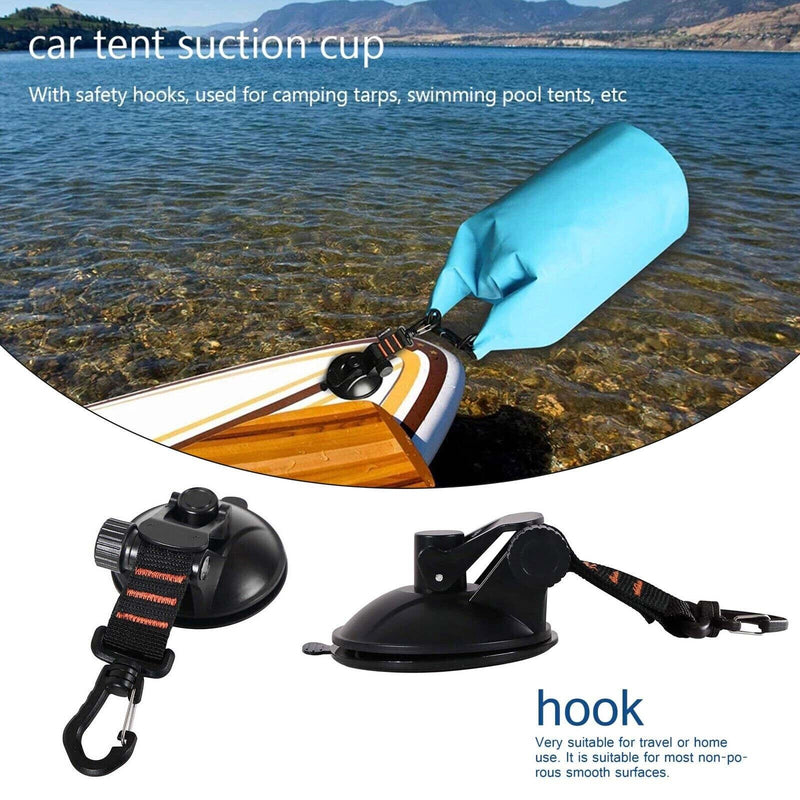 2pcs Heavy Duty Suction Cup Anchor with Securing Hook Tie Down for Car Camping Tarp