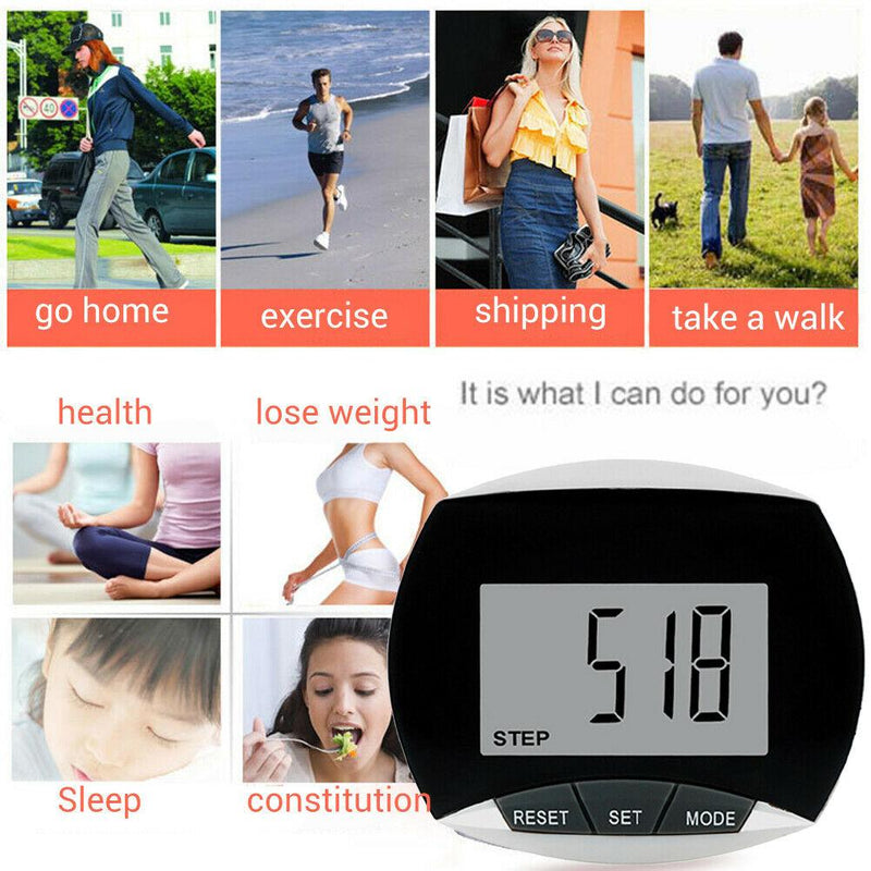 Pedometer Walking Step Counter with Battery Multi-functional LCD Display