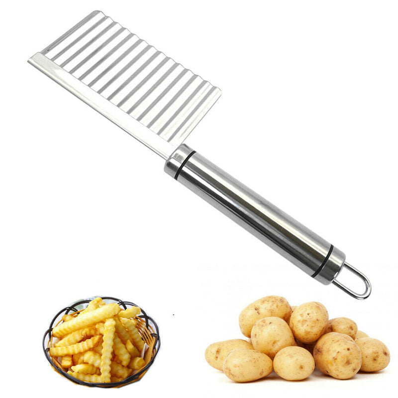 Free Shipping - Potato Wavy Edged Knife Stainless Steel Kitchen Gadget Vegetable Fruit Cutting Peeler Cooking Tool Accessories