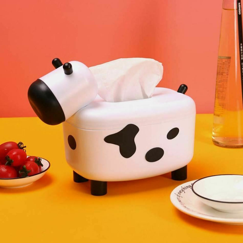 Cute Cow Tissue Box Holder & Toothpick Container