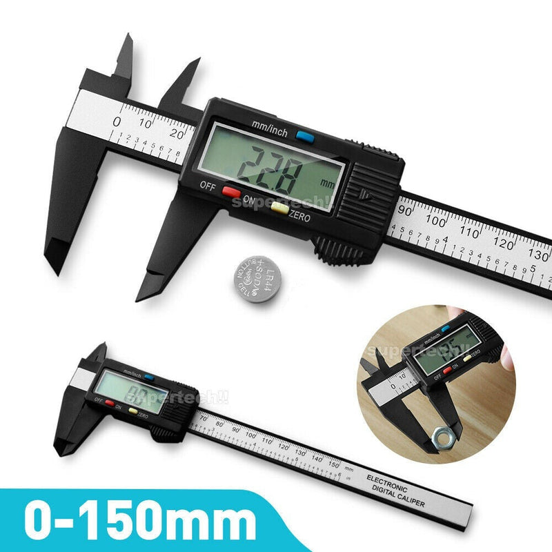 Electronic Digital LCD Vernier Caliper Micrometer New 150mm 6'' Stainless Steel