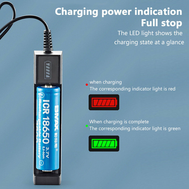 USB Battery Charger 1 Slot Charging Adapter with battery 18650/14500M Rechargeable Lithium Battery