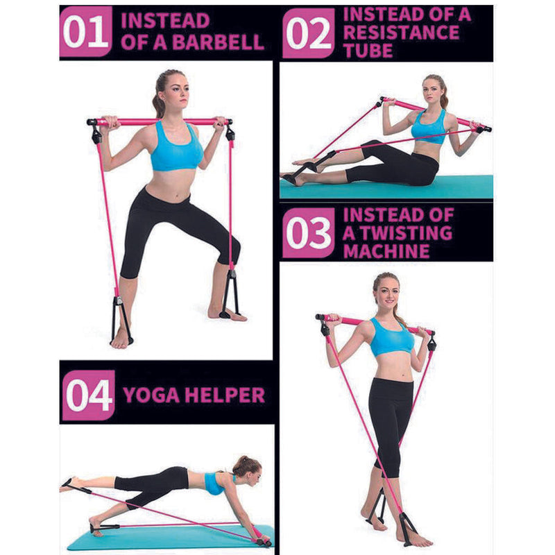 Free shipping-Pilates Bar Kit with Resistance Band