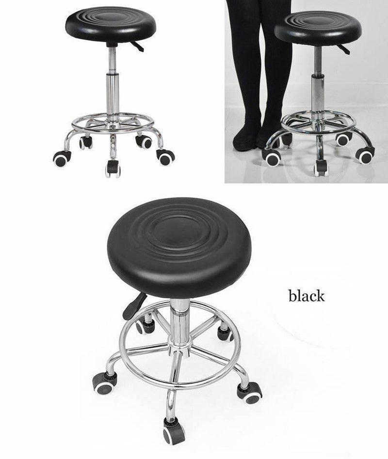 PU Leather Swivel Round Beauty Stool for Salon Lab