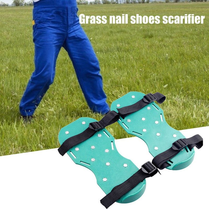 1 Pair Garden Yard Grass Cultivator Scarification Lawn Aerator Sandal Nail Shoes