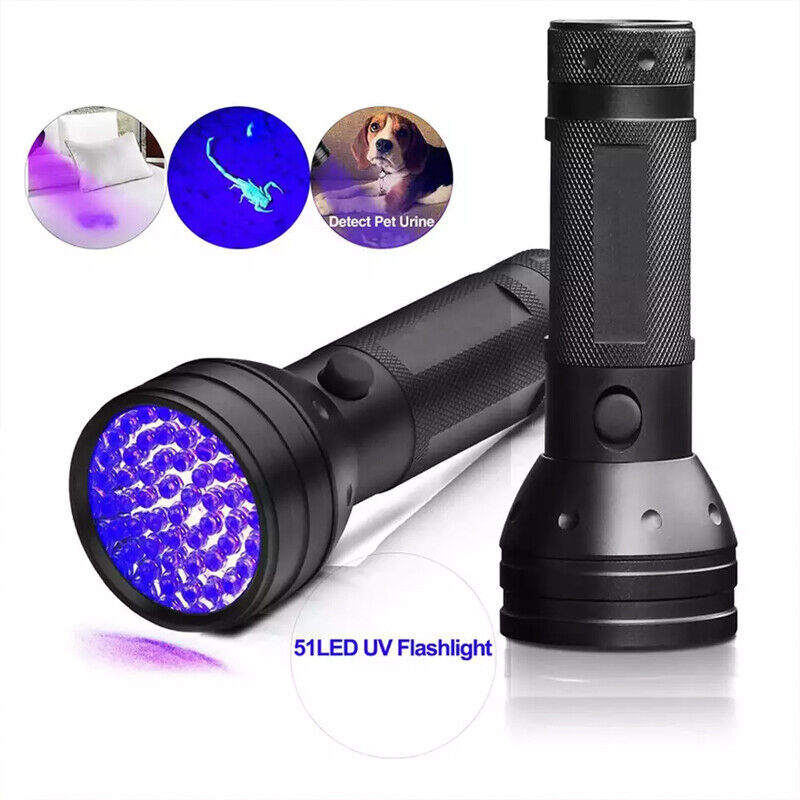 UV Flashlight Ultraviolet Blacklight Aluminum Torch Light (Battery included)