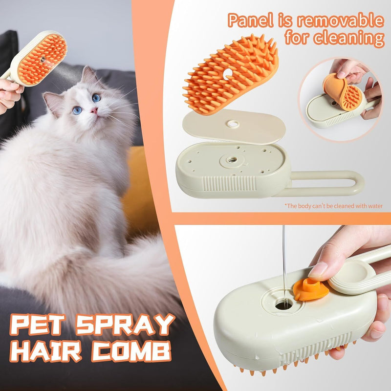 3 in 1 Cat Steam Brush Pet Grooming Dog Brush Electric Spray Massage Steamy