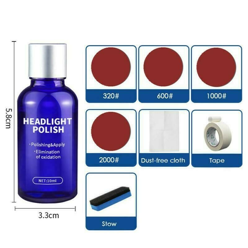 Car Headlight Restoration Kit Clear Lens