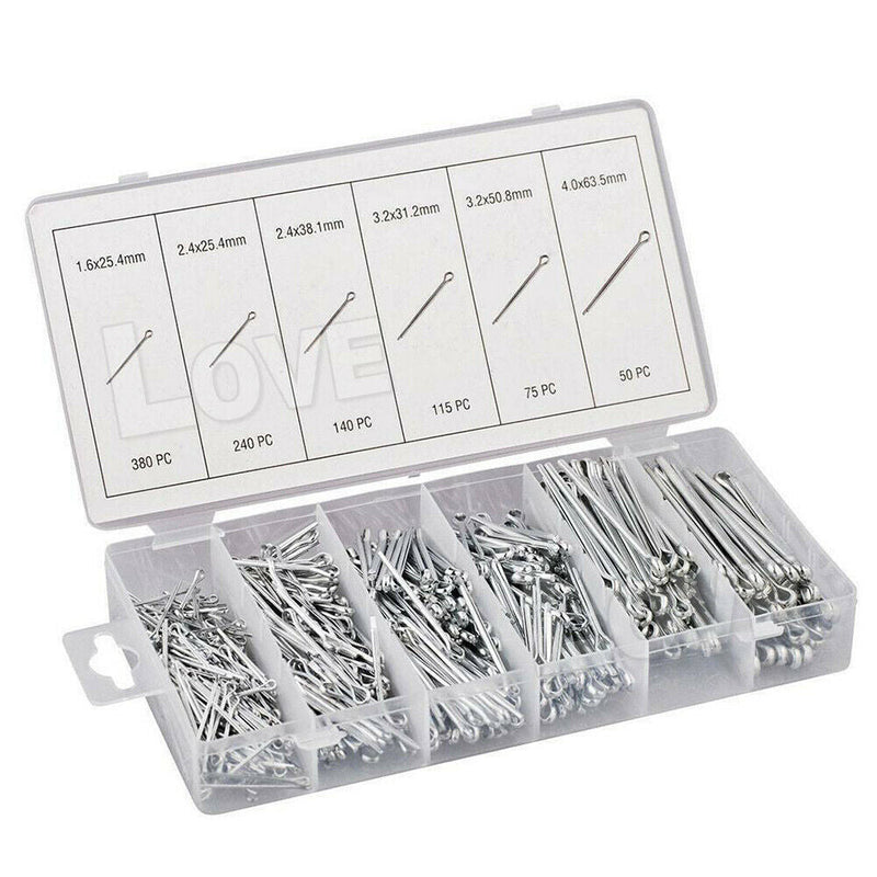 555pc Cotter Pin Assortment Set Grab Split Fixings Securing Lock Pins Spring Kit