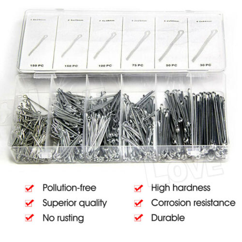 555pc Cotter Pin Assortment Set Grab Split Fixings Securing Lock Pins Spring Kit