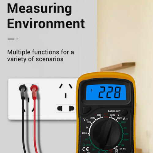 Digital Multimeter Electrical LCD Meter AC/DC Volt Current OHM Multi Tester New Battery Included