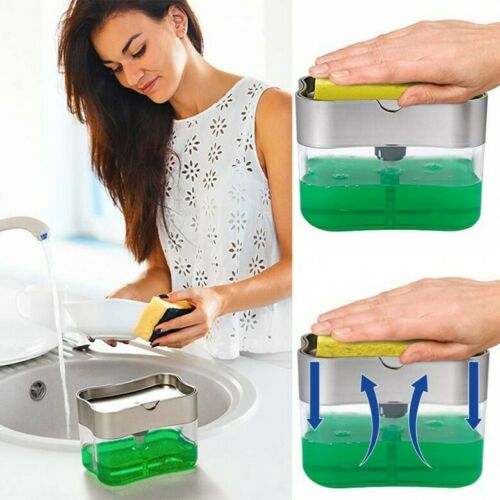 Free shipping-2 in 1 Pump Soap Dispenser and Sponge Caddy