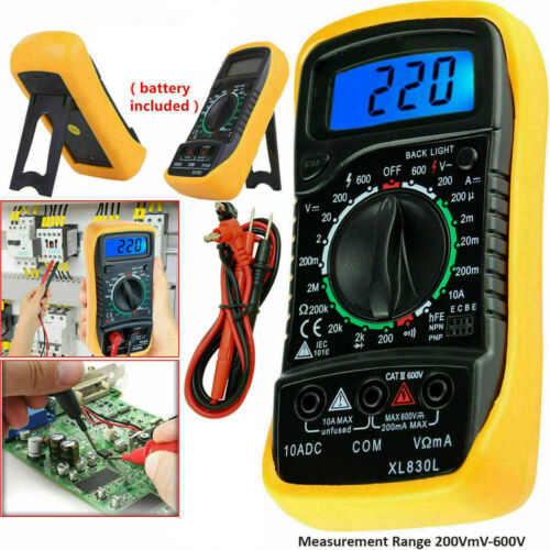 Digital Multimeter Electrical LCD Meter AC/DC Volt Current OHM Multi Tester New Battery Included