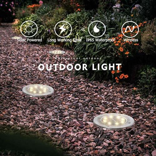 Solar Power 8LED Lights Floor Decking Outdoor Garden Lawn Path Lamp