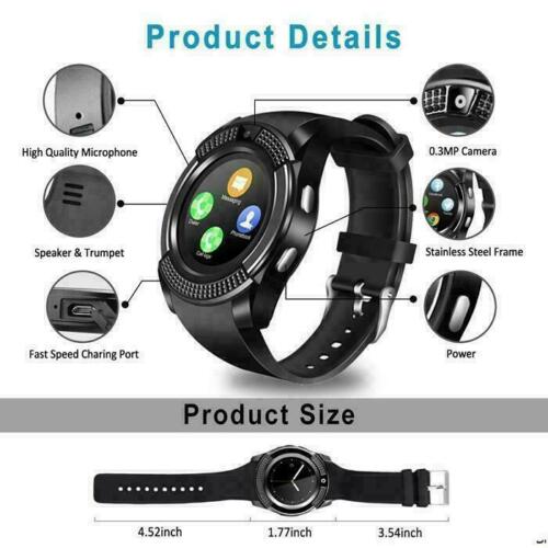 Bluetooth Smart Watch Waterproof SIM Camera Wrist Watch