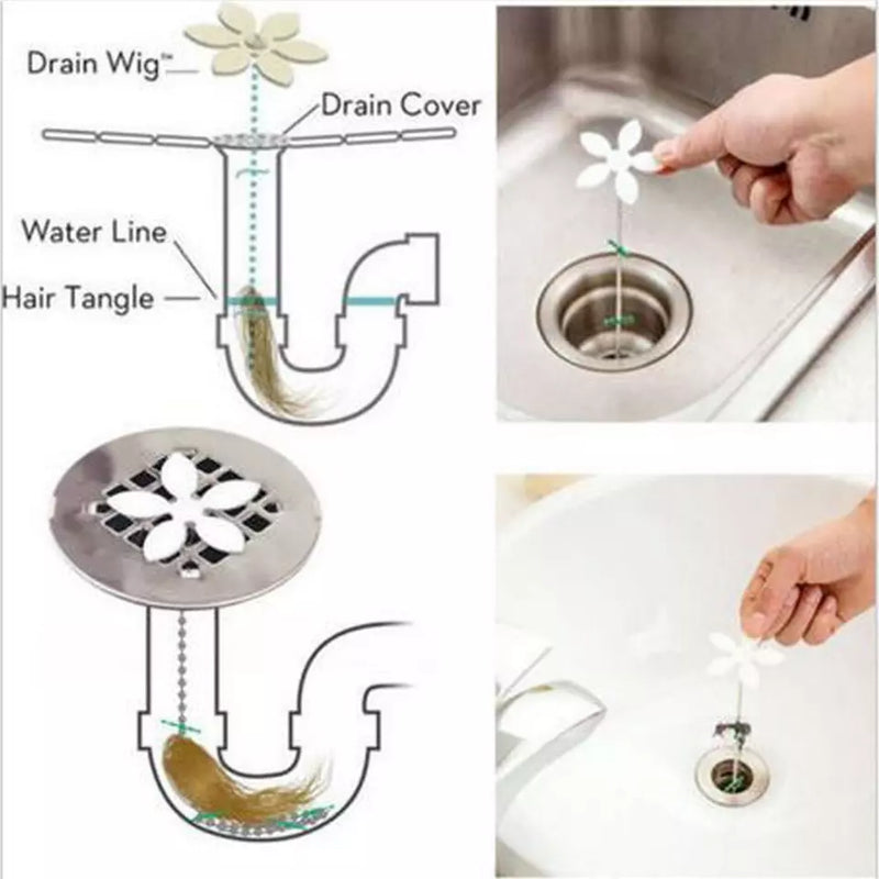 Bathtub Drain Hair Remover Shower Blockage Wig Preventer Cleaner Catcher