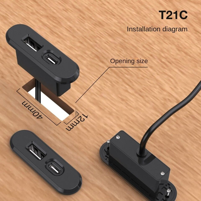 Embedded Table USB Power Socket USB TYPE-C Charger Desktop Power Strip Office