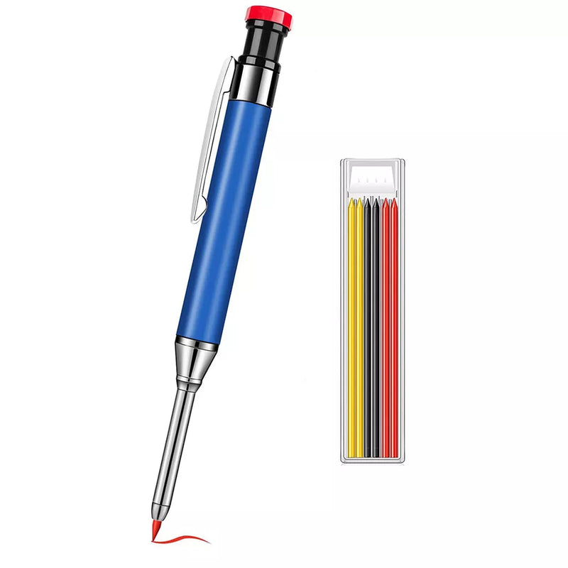 Metal Carpenter Pencil With Refill Leads Built-in Sharpener For Deep Hole Marker