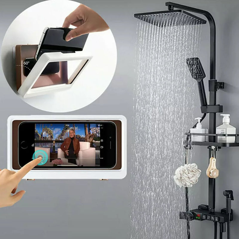 Universal Waterproof Bathroom Shower Phone Case Phone Holder Box Wall Mounted