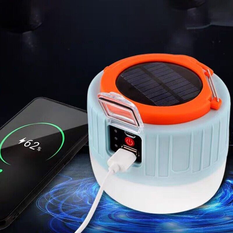 Multifunction Waterproof Phone Charger Portable LED Solar Camping Light Lantern Outdoor Tent Lamp USB Rechargeable