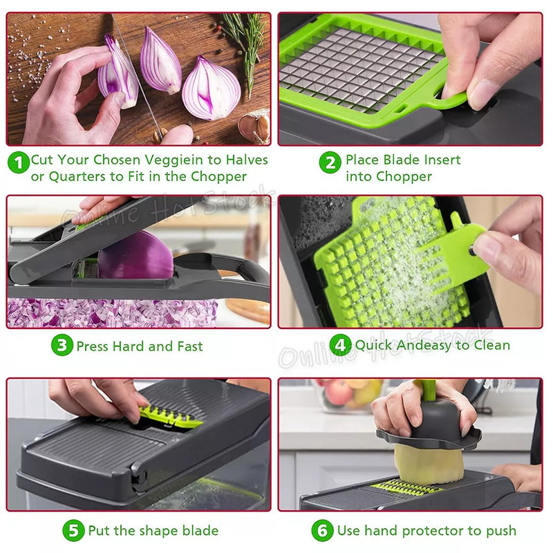 15 in 1 Vegetable Chopper Food Choppers Onion Chopper Veggie Slicer Cutter Dicer Kitchen