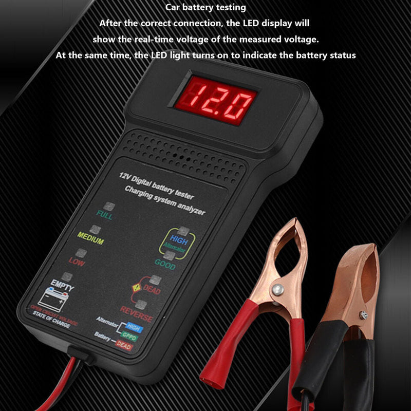 Car Battery Tester 12V LED Digital Display Analyzer Auto Battery Load Tester