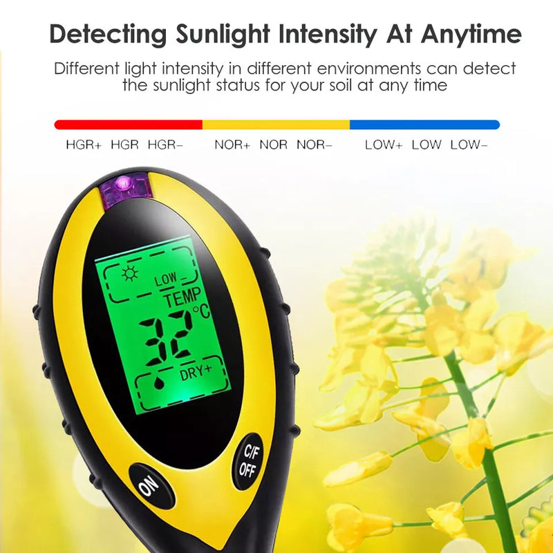 4 in 1 Digital Soil PH Tester Moisture Meter Test Kits Fits Garden Plant Lawns