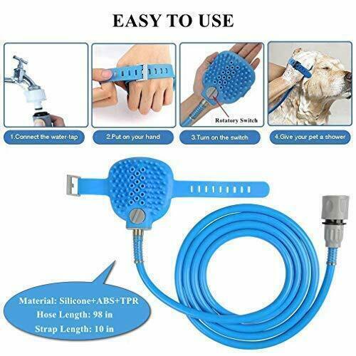 Pet Shower Hose Dog Bath Brush Hair Washing Grooming Brush Sprayer Massage Brush